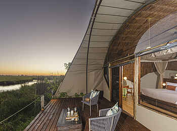 Okuti Camp: Blick über das Delta von der Terrasse