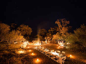 Little Machaba Camp: Eine Nacht im Busch mit großem Lagefeuer und gemeinsamem Dinner
