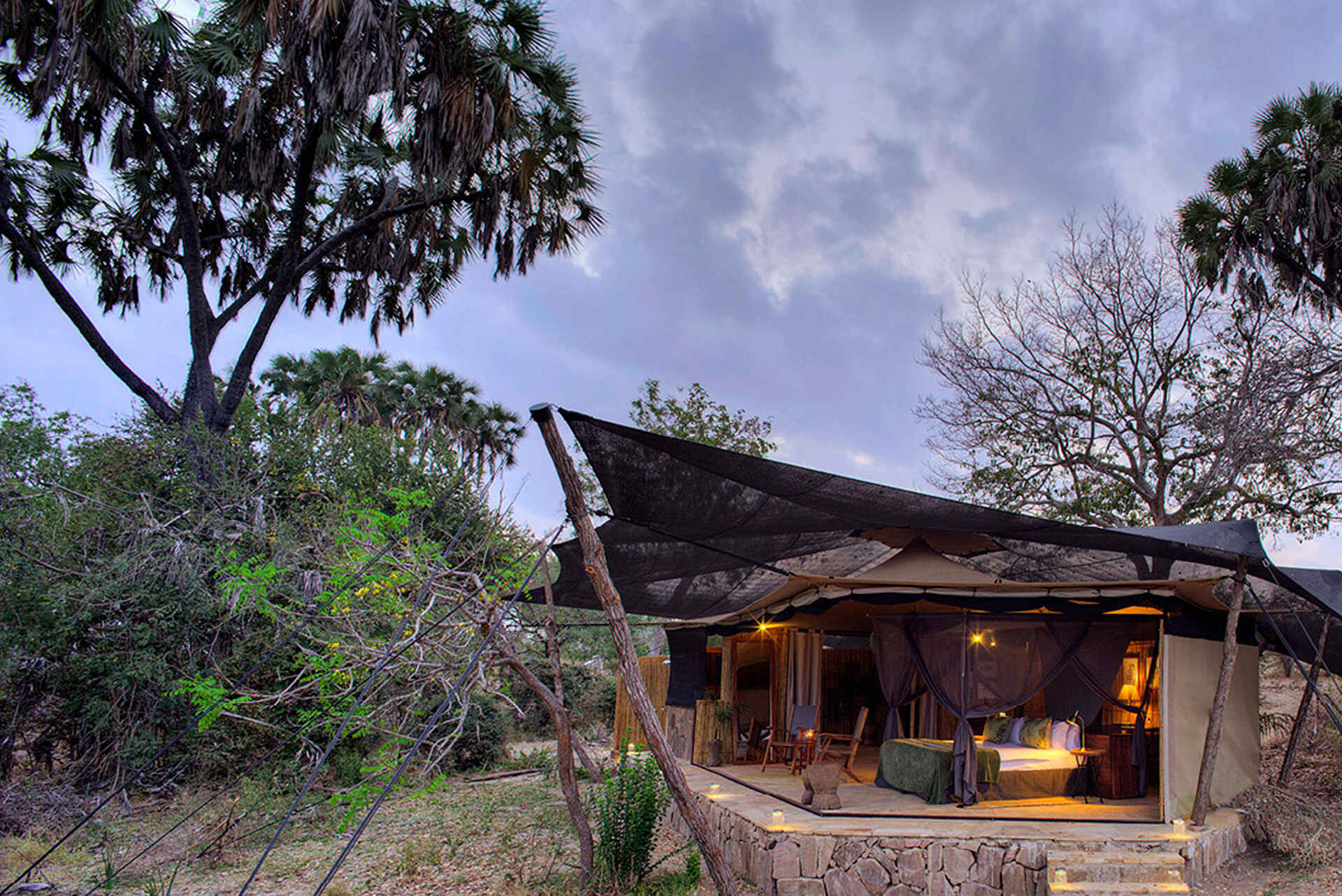 Roho ya Selous Camp: Twin Tent Terrasse