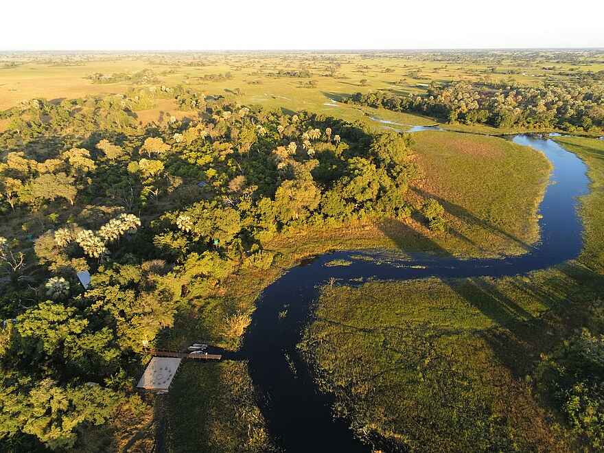 Kala Camp: Lage am Okavango Kala Camp: Lage am Okavango