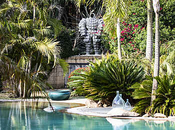 Segera Retreat: Skulptur am Pool