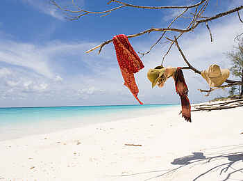 Vamizi Island: Dekoration am Strand