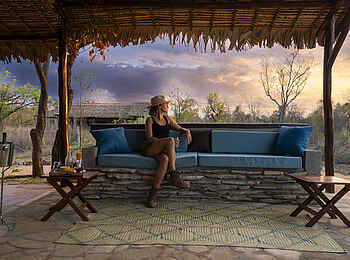 Namoroka Tsingy Camp: private Terrasse Sonnenuntergang