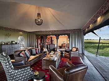 Duba Plains Camp: In der Lounge