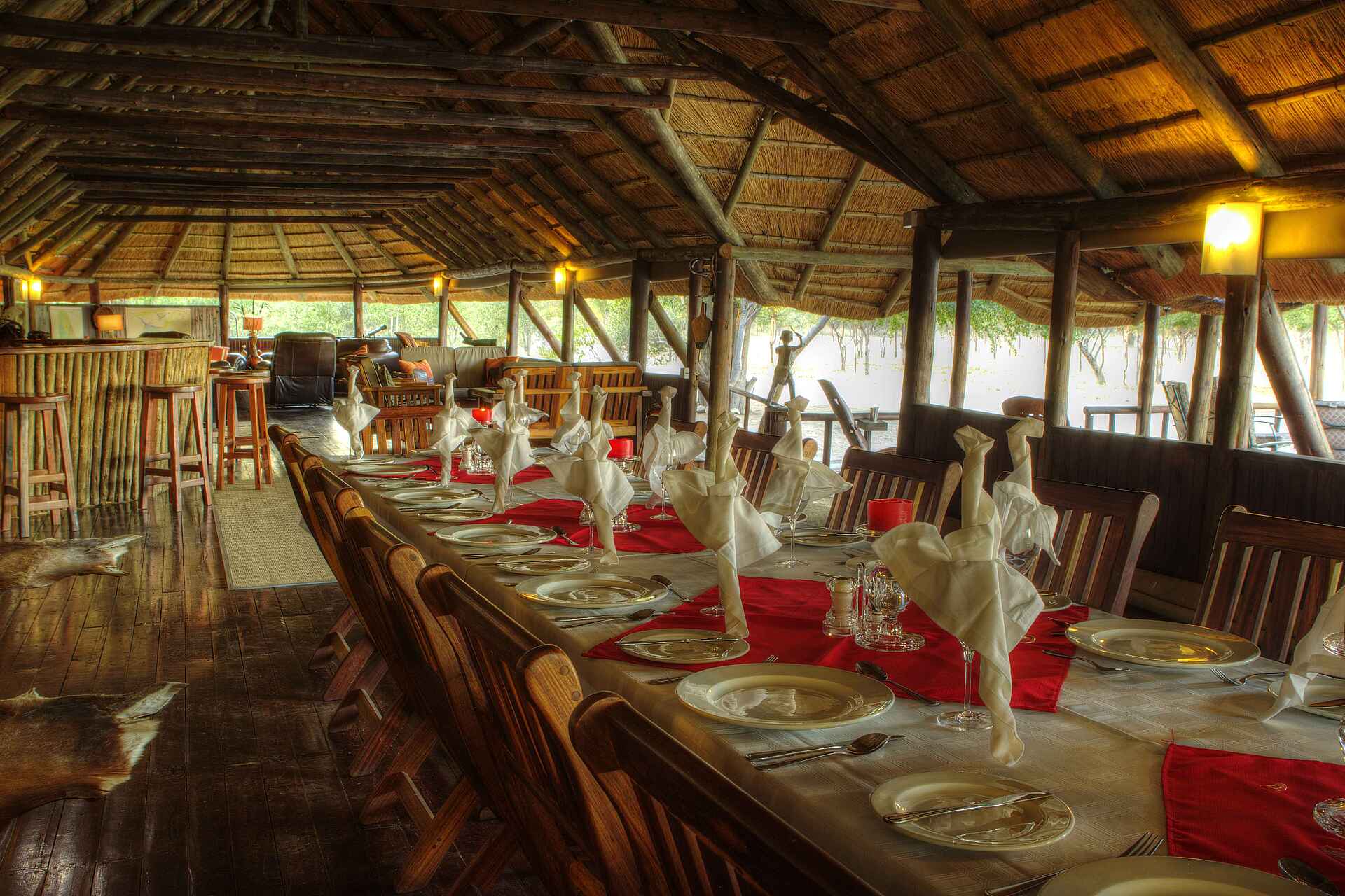 dinaka lodge, dinaka safari lodge, essen, main area, speisesaal