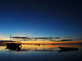Ibo Island Lodge: Boote bei Sonnenuntergang