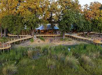 North Island Okavango Safari Camp: Blick auf das Camp