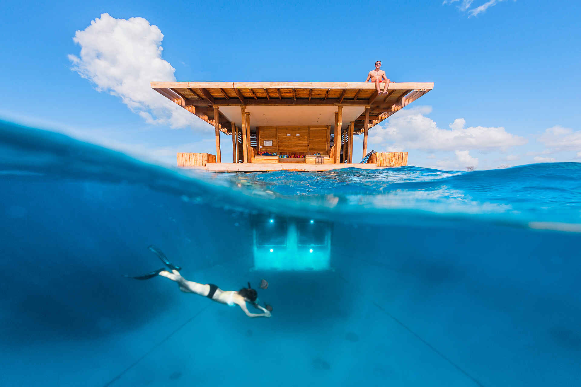 Kwanini, Meer, Pemba, Resort Investor AB, Tansania, Tauchen, The Manta Resort, Underwater Room, Unterwasserzimmer, Zimmer, Afrikarma, Afrikarma Safaris, Afrikarma Safaris - Wildnis. Hautnah., Afrikarma.de