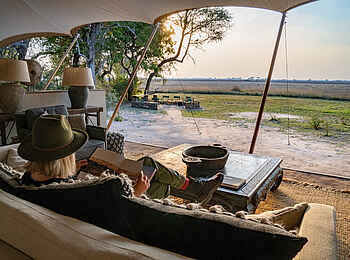 Chisa Busanga Camp: Blick von der Lounge Chisa Busanga Camp: Blick von der Lounge