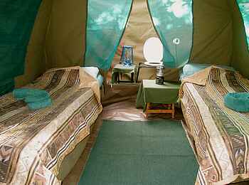 Hwange Bush Camp: Feldbetten im Domzelt
