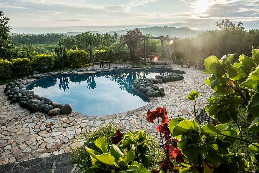 Volcanoes Kyambura Gorge Lodge: Swimming Pool Volcanoes Kyambura Gorge Lodge: Swimming Pool