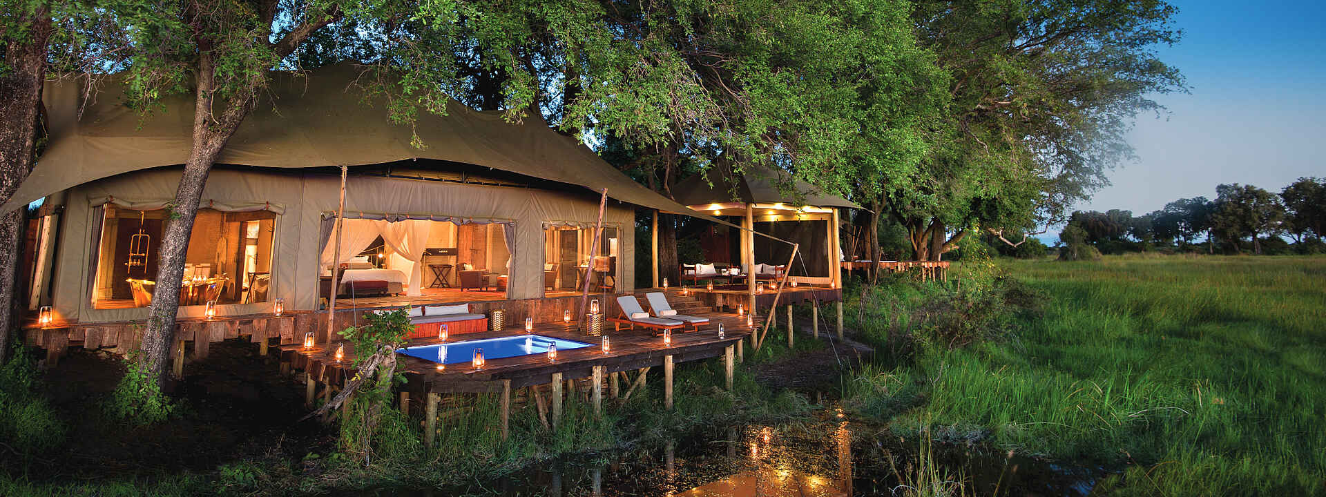 Duba Plains Camp: Blick auf eine der Suiten