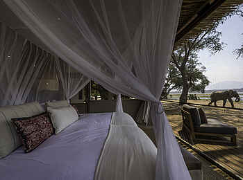 Little Ruckomechi Camp: Blick aus einem Gästezelt