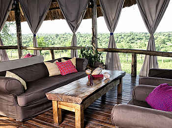 Tarangire River Camp: Lounge mit Ausblick Tarangire River Camp: Lounge mit Ausblick