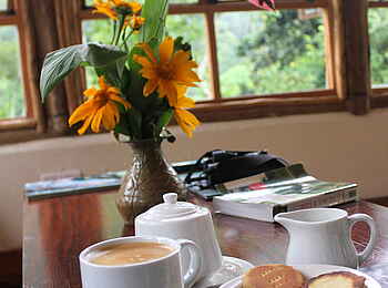 Volcanoes Bwindi Lodge: Kaffeepause mit Keksen