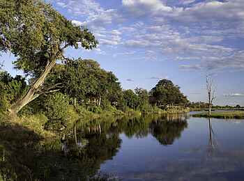 Savuti Camp: Hautpgebäude und Gästezelte