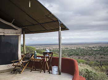 Shu'mata Camp: Blick von der Veranda in die Natur Shu'mata Camp: Blick von der Veranda in die Natur