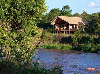 Karen Blixen Camp: Gästezelt mit Flussblick Karen Blixen Camp: Gästezelt mit Flussblick