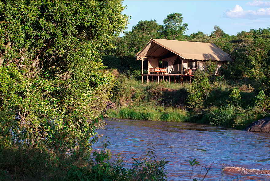 Karen Blixen Camp: Gästezelt mit Flussblick Karen Blixen Camp: Gästezelt mit Flussblick