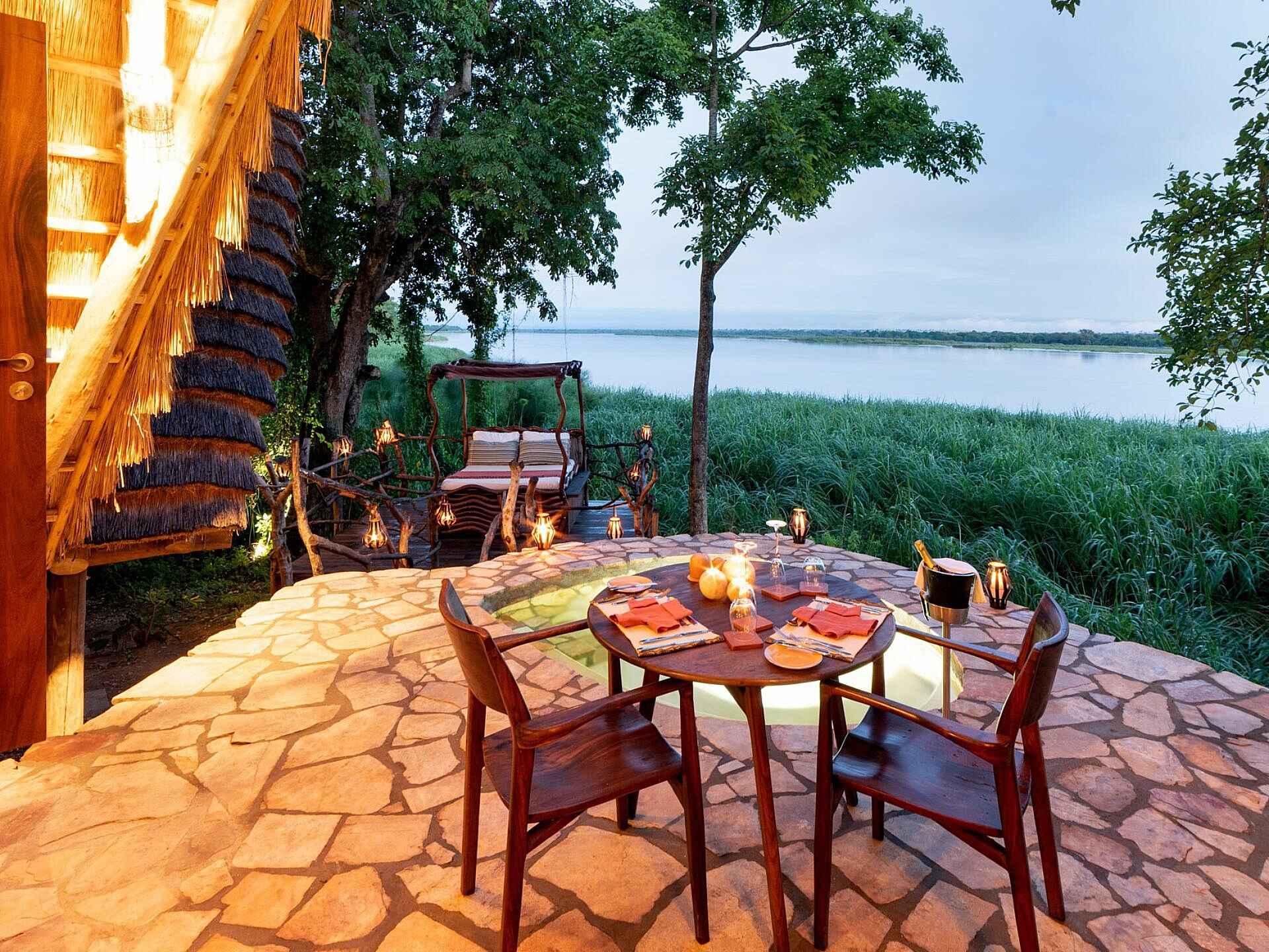 Nile Safari Lodge: Terrasse mit schöner Aussicht