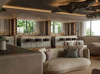 Ngorongoro Explorer Lodge: Loungebereich mit Blick auf Bar