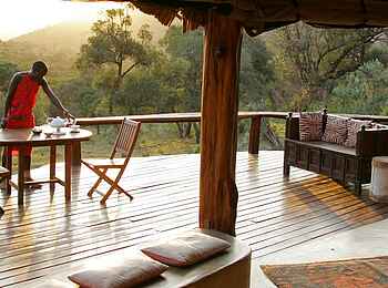 Saruni Mara Camp: Kaffee auf der Terrasse