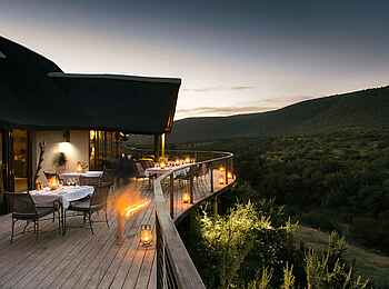 Great Fish River Lodge: Abendessen auf der Terrasse