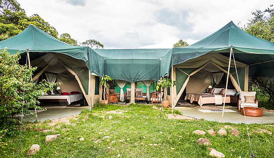 Losokwan Camp: Blick auf das Familienzelt Losokwan Camp: Blick auf das Familienzelt