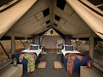 Zambezi Expeditions Camp: Twin Beds im Standardzelt Zambezi Expeditions Camp: Twin Beds im Standardzelt