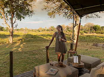 Gomoti Private Camp: Terrasse