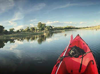 Leopard Plains: Kanufahrt auf dem Boteti River Leopard Plains: Kanufahrt auf dem Boteti River