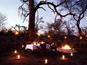 Molori Safari Lodge: Dinner im Busch