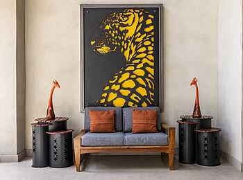 Chobe River Lodge: Sitzecke mit Leopardenmotiv