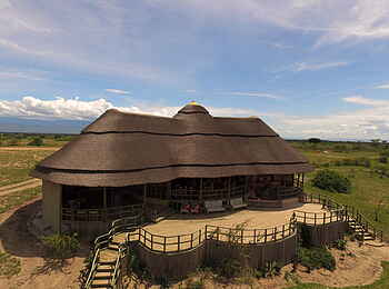 Kasenyi Safari Camp: Luftbild des Hauptgebäudes