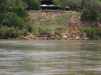 Rufiji River Camp: zentrale Einrichtung auf der Plattform Rufiji River Camp: zentrale Einrichtung auf der Plattform