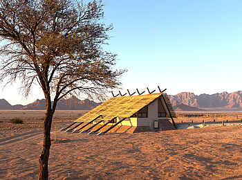 Desert Quiver Camp: Blick auf Gebirgsketten