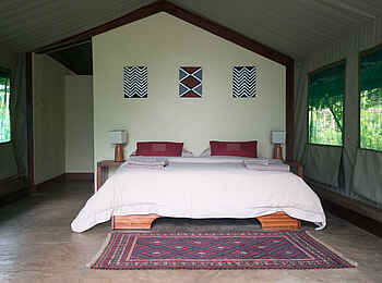 Ruzizi Tented Lodge: Schlafzimmer im Doppelzelt