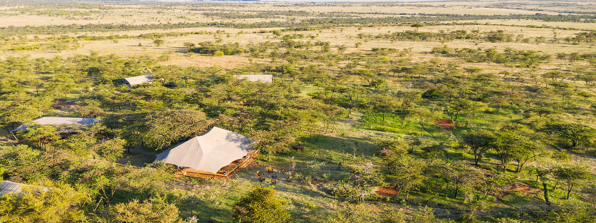 Das Mara Expedition Camp aus der Vogelperspektive