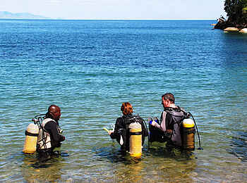 Mumbo Island Camp: Vor dem Tauchgang