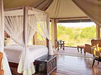 Olare Mara Kempinski: Gästebett mit Moskitonetz