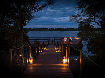 Old Drift Lodge: Der Steg am Abend Old Drift Lodge: Der Steg am Abend