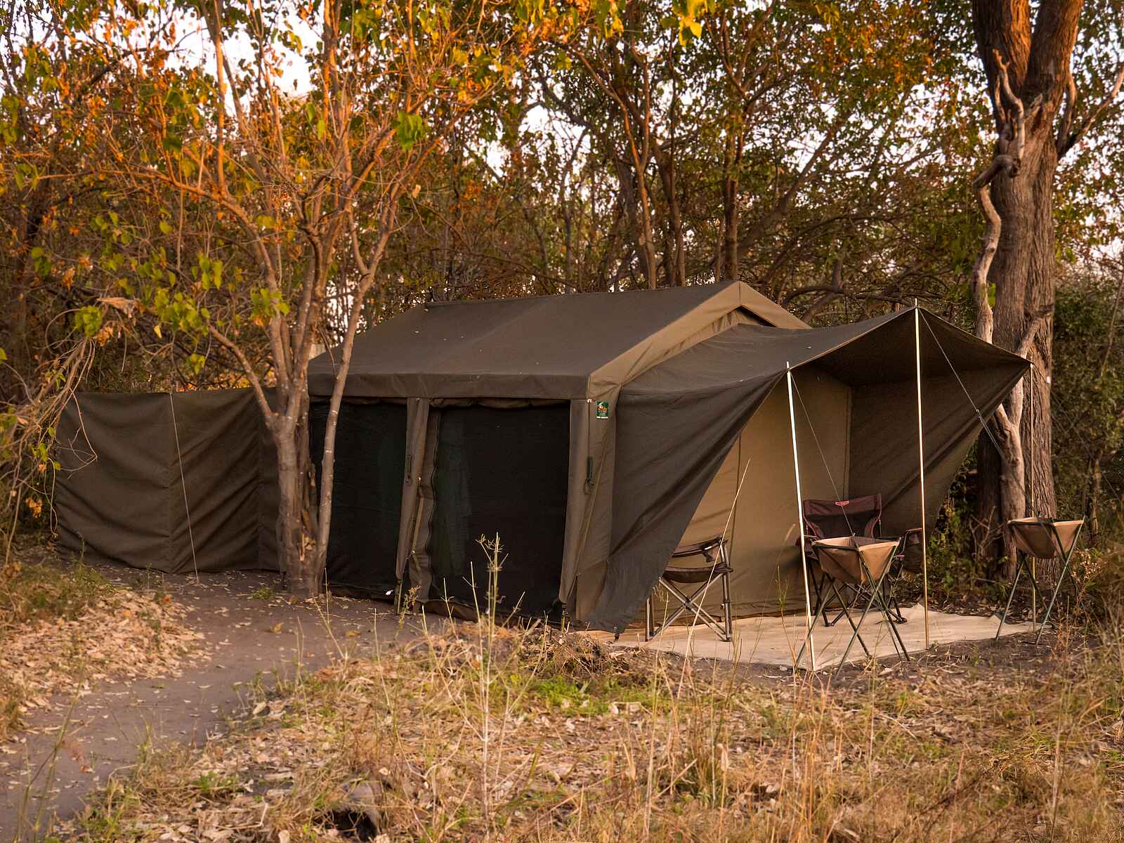 Okavango Guiding School: Die Zelte während des Kurses Okavango Guiding School: Die Zelte während des Kurses