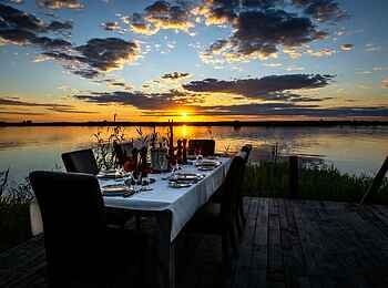 Chobe River Lodge: Dinner am Fluß