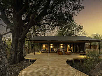 Kiri Camp: Blick auf ein Gästezelt Kiri Camp: Blick auf ein Gästezelt