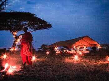 Olaado Camp: Nächtliches Camp Olaado Camp: Nächtliches Camp