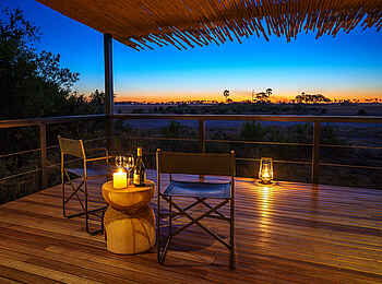 Tubu Tree Camp: Abendstimmung auf der Terrasse
