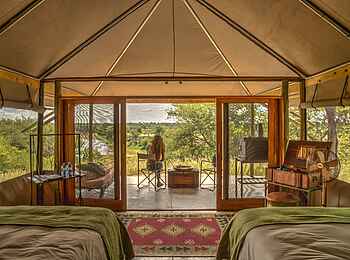 Meno a Kwena Camp: Twin Tent Terrasse