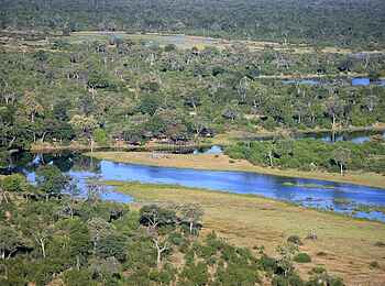 Savuti Camp: Luftbild des Savute Kanals