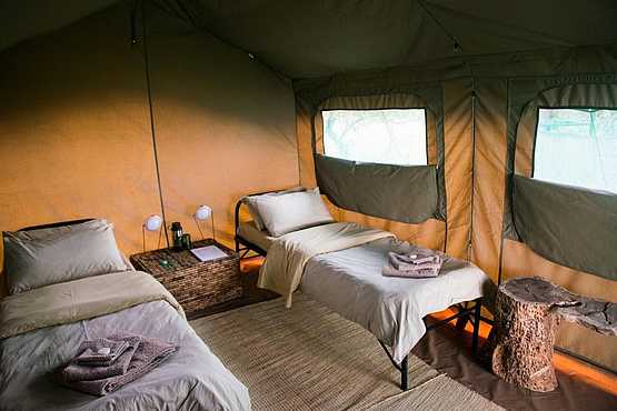 Karenge Bush Camp: Einzelbetten Karenge Bush Camp: Einzelbetten