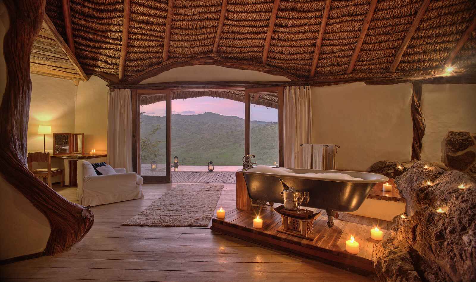 Borana Lodge: Das Hauptbadezimmer von Cottage 7 & 8 Borana Lodge: Das Hauptbadezimmer von Cottage 7 & 8
